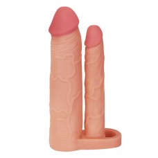 LoveToy - Pleasure X Tender Double Penis Sleeve + 5 cm - Nude