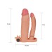LoveToy - Pleasure X Tender Vibrating Double Penis Sleeve + 7.6 cm - Nude