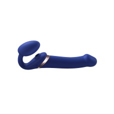 Strap-On-Me - Multi Orgasm - Strap-On Vibrator met Lik Stimulator Maat L - Blauw