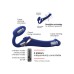 Strap-On-Me - Multi Orgasm - Strap-On Vibrator met Lik Stimulator Maat XL - Blauw