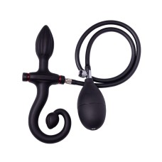 Rimba Latex Play - Opblaasbare anaalplug met handvat en pomp - Zwart